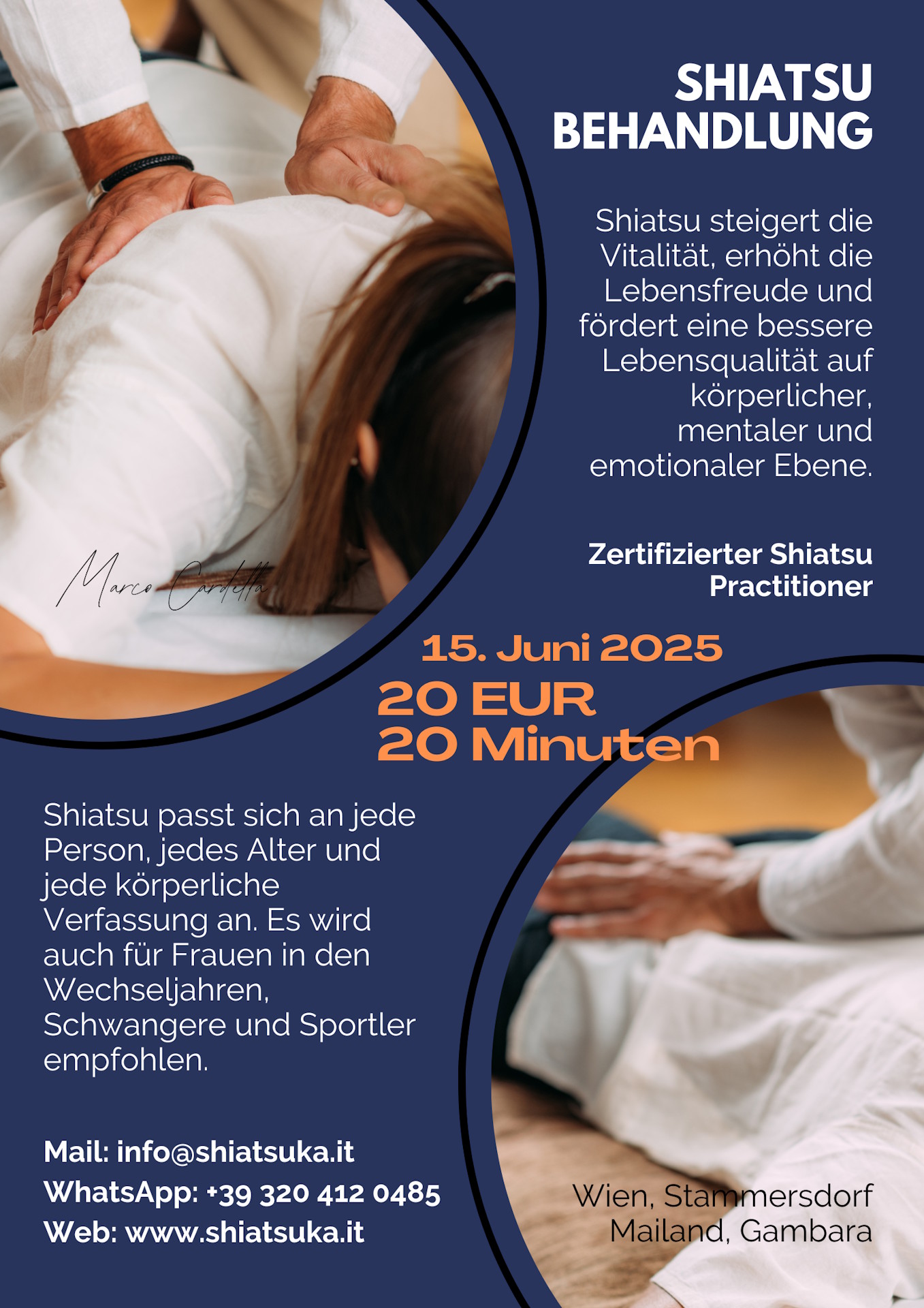 Locandina shiatsu Vienna 2025.06.15 con prezzo e dettagli senza foto